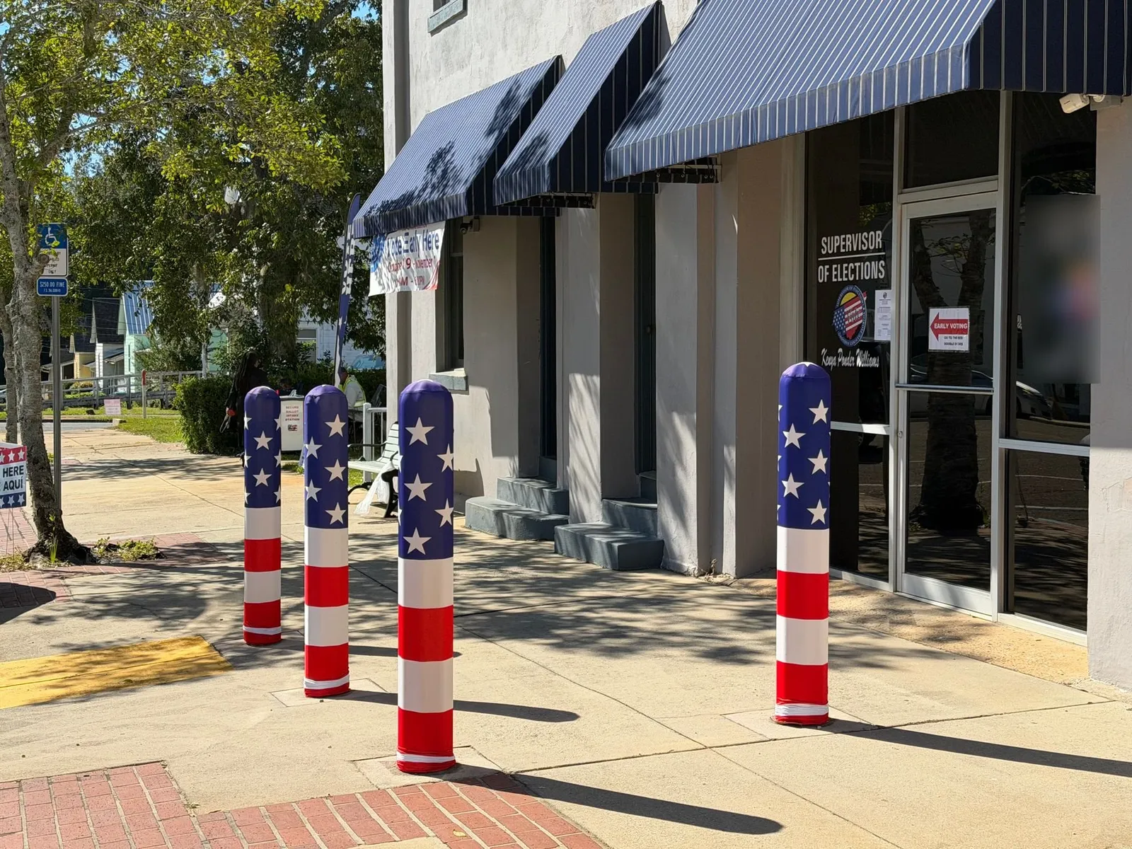 Steel Pipe Bollards at the Gadsden County Supervisor of Elections in Quincy, FL